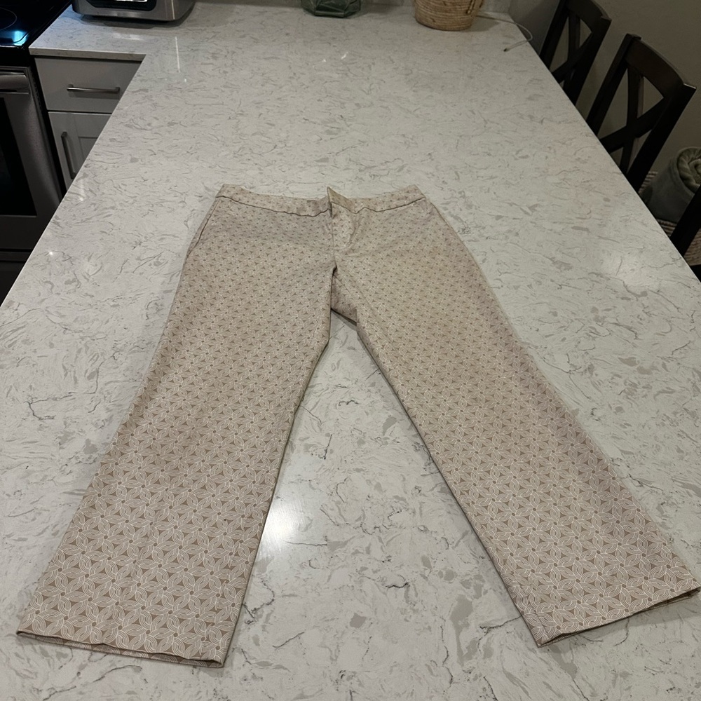 Banana Republic Stylish Cream Patterned Women Jeans